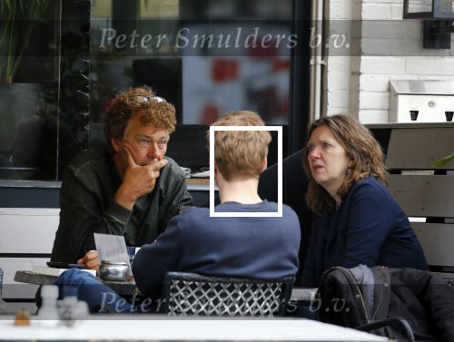 Amsterdam 22 mei 2015    
Derk Bolt met kennisen op terras.
