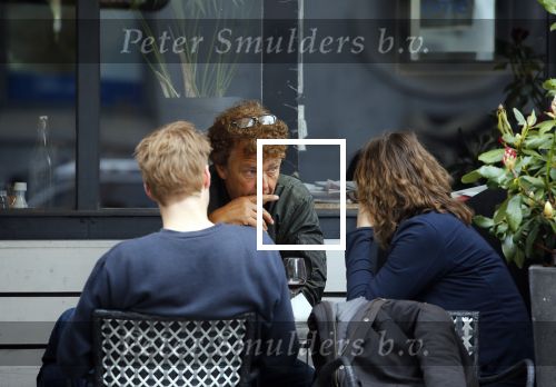 Amsterdam 22 mei 2015    
Derk Bolt met kennisen op terras.