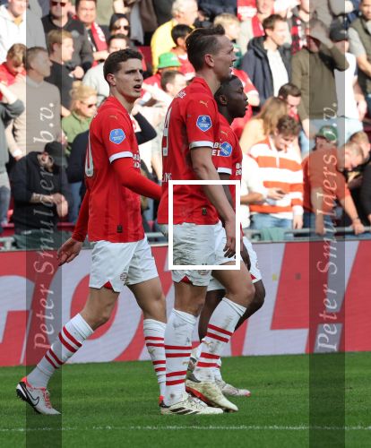 Eindhoven, 3 maart 2024 PSV-Feyenoord, eindstand 2-2 
Kompetitie Seizoen 2023-2024
Luuk de Jong en Guus Til