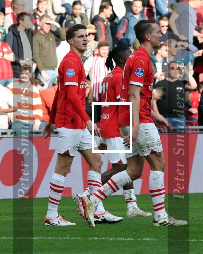 Eindhoven, 3 maart 2024 PSV-Feyenoord, eindstand 2-2 
Kompetitie Seizoen 2023-2024
Luuk de Jong en Guus Til