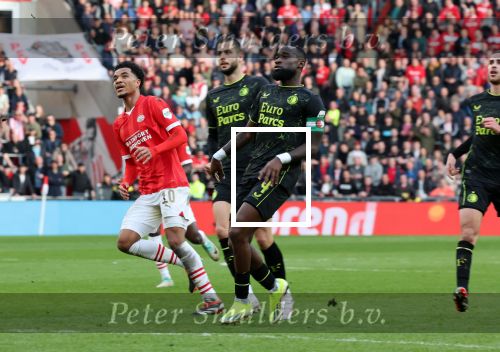 Eindhoven, 3 maart 2024 PSV-Feyenoord, eindstand 2-2 
Kompetitie Seizoen 2023-2024
Malik Tillman en Lutsharel Geertruida
