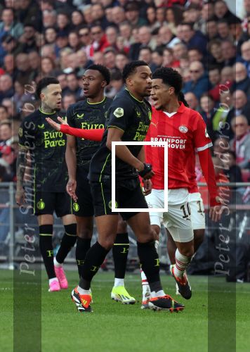 Eindhoven, 3 maart 2024 PSV-Feyenoord, eindstand 2-2 
Kompetitie Seizoen 2023-2024
Malik Tillman en Quinten Timber