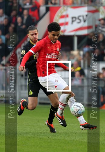 Eindhoven, 3 maart 2024 PSV-Feyenoord, eindstand 2-2 
Kompetitie Seizoen 2023-2024
Malik Tillman en Ramiz Zerrouki