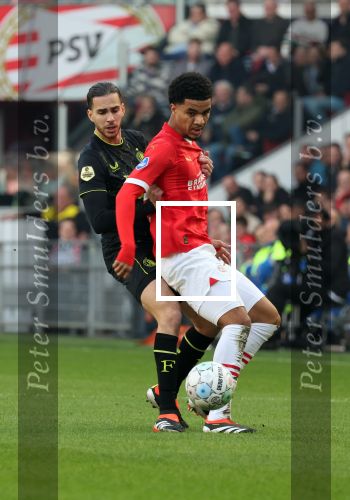 Eindhoven, 3 maart 2024 PSV-Feyenoord, eindstand 2-2 
Kompetitie Seizoen 2023-2024
Malik Tillman en Ramiz Zerrouki