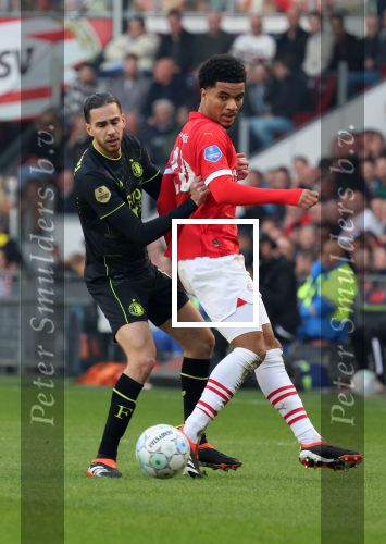 Eindhoven, 3 maart 2024 PSV-Feyenoord, eindstand 2-2 
Kompetitie Seizoen 2023-2024
Malik Tillman en Ramiz Zerrouki