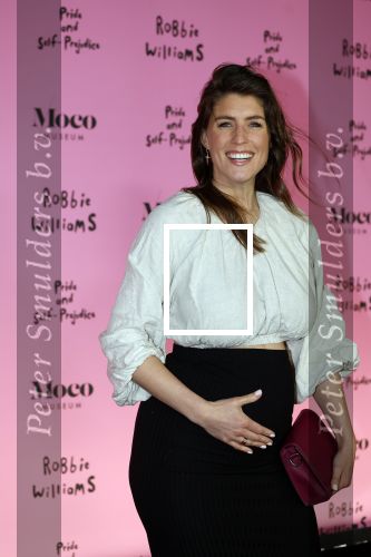 Amsterdam 7 maart 2024
Opening expositie Robbie Williams in het Moco museum. Marieke Elsinga zwanger van haar tweede kindje