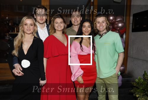 Amsterdam 22 maart 2024
Opening restaurant Poppy\'s van Moise Trustfull  Britt Scholte en Carola Kirschbaum . Met partners Koen Weiland en Kaj v d Voort