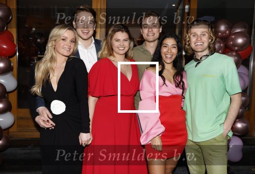 Amsterdam 22 maart 2024
Opening restaurant Poppy\'s van Moise Trustfull  Britt Scholte en Carola Kirschbaum . Met partners Koen Weiland en Kaj v d Voort
