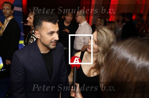Amsterdam 15 maart 2024
Boekenbal in de stadschouwburg. Ozcan Akyol  en partner Anna van den Breemer (Eus)