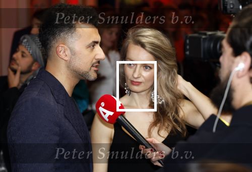 Amsterdam 15 maart 2024
Boekenbal in de stadschouwburg. Ozcan Akyol  en partner Anna van den Breemer (Eus)