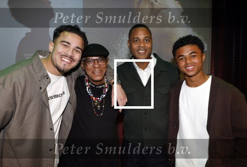 Amsterdam 27 maart 2024
Boekpresentatie Nino Wilkes in boom boom Chicago. Quincy Kluivert Opa Kluivert patrick Kluivert en Shane Kluivert