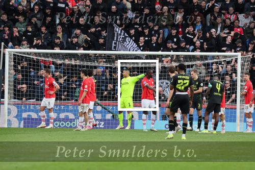 Eindhoven, 3 maart 2024 PSV-Feyenoord, eindstand 2-2 
Kompetitie Seizoen 2023-2024
Walter Benitez Jerdy Schouten Luuk de Jong Mauro Junior en Olivier Boscagli