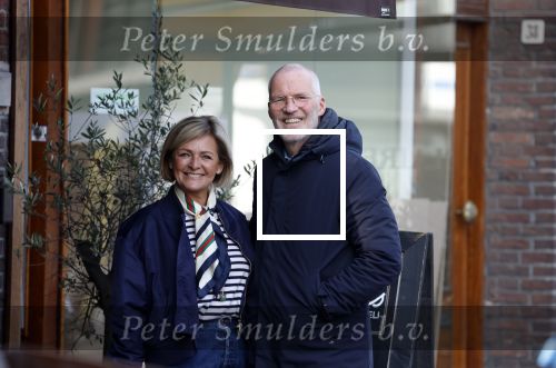 Amsterdam 8 maart 2026
Caroline Tensen  met haar man Ernst-Jan Smids in Amsterdam zuid.