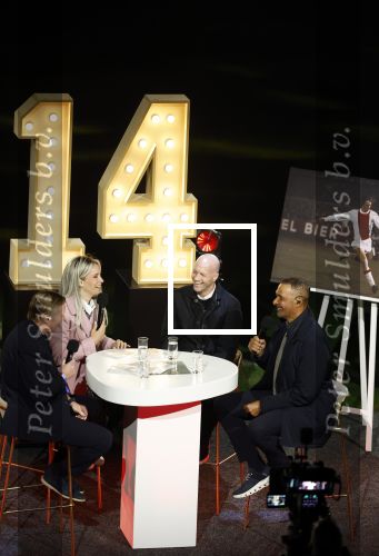 Amsterdam 21 maart 2026
Premiere docu over Johan Cruijff in de Johan Cruijff Arena .  Helene Hendriks interviewt Jordy Cruijff Ronald Koeman en Ruud Gullit