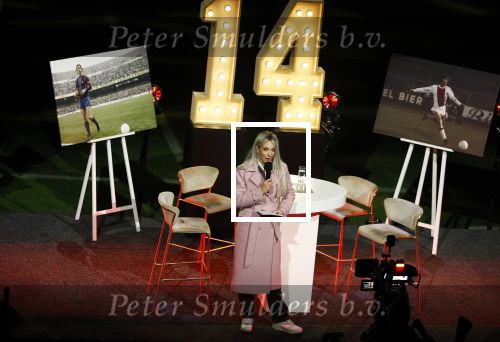Amsterdam 21 maart 2026
Premiere docu over Johan Cruijff in de Johan Cruijff Arena .  Helene Hendriks interviewt Jordy Cruijff Ronald Koeman en Ruud Gullit