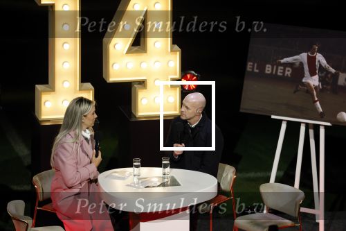 Amsterdam 21 maart 2026
Premiere docu over Johan Cruijff in de Johan Cruijff Arena .  Helene Hendriks interviewt Jordy Cruijff Ronald Koeman en Ruud Gullit