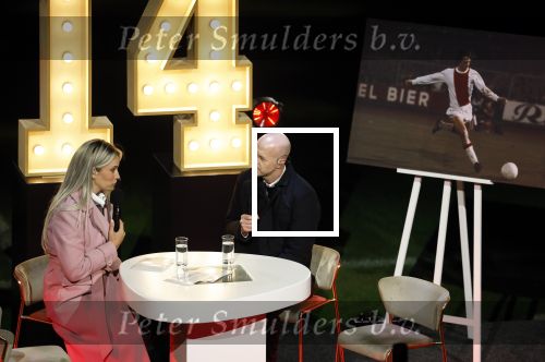 Amsterdam 21 maart 2026
Premiere docu over Johan Cruijff in de Johan Cruijff Arena .  Helene Hendriks interviewt Jordy Cruijff Ronald Koeman en Ruud Gullit