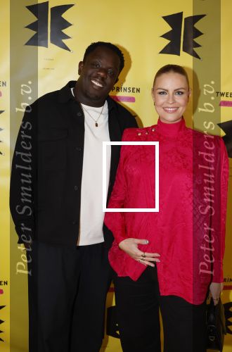 Amsterdam 2 maart 2026
Boekpresentatie Splinter Chabot in de stadsschouwburg van Amsterdam. Iris de Graaf zwanger met partner Tony Boakye
