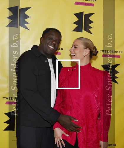 Amsterdam 2 maart 2026
Boekpresentatie Splinter Chabot in de stadsschouwburg van Amsterdam. Iris de Graaf zwanger met partner Tony Boakye