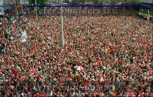 Rotterdam
Feyenoord-supporters op de Coolsingel