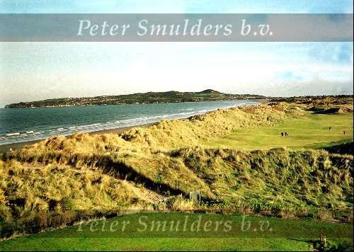 Ierland, 16 april 2000
Jameson Golf-Tournement 2000
hole 18
Strandfoto met golfbaan zeer mooi