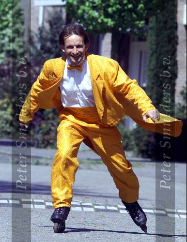 Eindhoven, 26 april 2000
Johan Vlemmix in zijn oranje-outfit op zijn skates