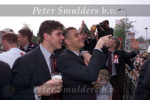 Eindhoven 30 april 2000
PSV landskampioen 1999-2000
Wilfred Bouma en Patrick Lodewijks
