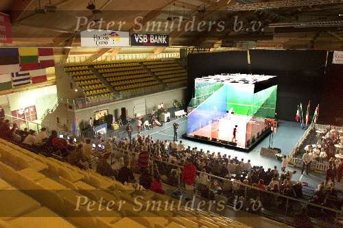 Eindhoven, 28 april 2001
EK Squash 
Finale tussen de dames van Denemarken en Engeland