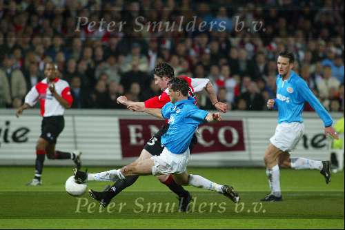 Rotterdam 21 maart 2002
Feyenoord-PSV 1-1 kwartfinale uefa cup
Ernest Faber en Brett Emerton
