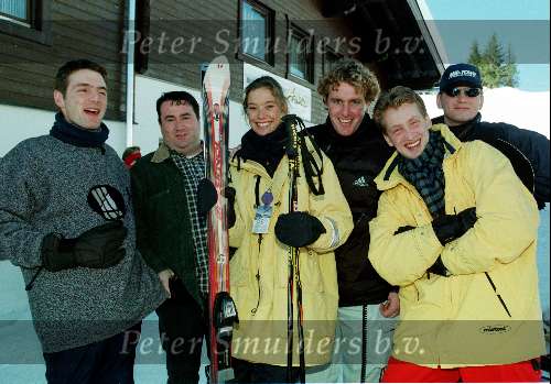 Prinses Marilene, Prins Maurits, Prins Pieter, Marc v d Linden en fotograaf Edwin smulders  in Leogang Oostenrijk
30 December 1998