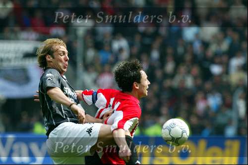 Eindhoven 15 maart 2002
PSV-Feyenoord
Mark v Bommel en Paul Bosvelt