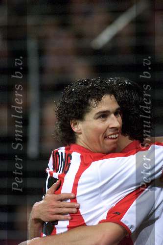 Eindhoven 31 maart 2001
PSV- fc Twente 2-1
John de Jong blij na de 2-0