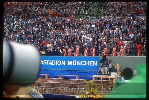 Munchen, 25 juni 1988 Finale Europees Kampioenschap 1988
Finale Nederland-Rusland, eindstand 2-0
1-0 door Ruud Gullit en 2-0 door Marco v Basten