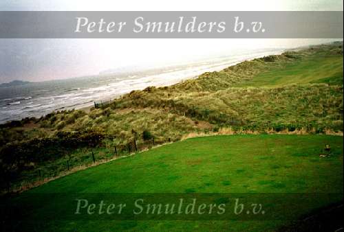 Jameson Golfwedstrijd in Dublin
Portmarnock Links Golclub 18e hole
14 april 2000
Golfen in Ierland