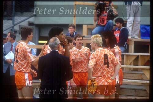 Munchen, 25 juni 1988 Finale Europees Kampioenschap 1988
Finale Nederland-Rusland, eindstand 2-0
1-0 door Ruud Gullit en 2-0 door Marco v Basten
Ronald Koeman Gerrie Muhren Frank Rijkaard