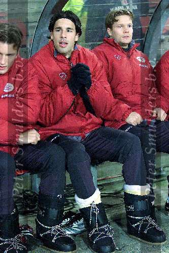 Eindhoven 3 Maart 2001 
Ruud van Nistelrooy samen met Joonas Kolkka en Arnold Bruggink op de bank