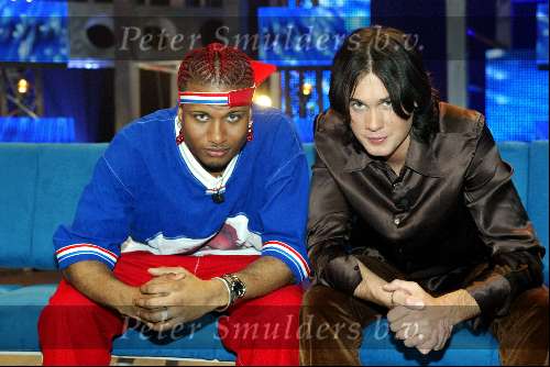 Hilversum 3 april 2004
Finale Idols in studio 22.
Boris Idols met JK idols