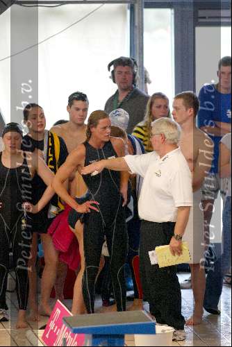 Amsterdam 2 april 2004
Inge de Bruijn  met coach Paul Bergen bij zwemwedstrijden Amsterdam