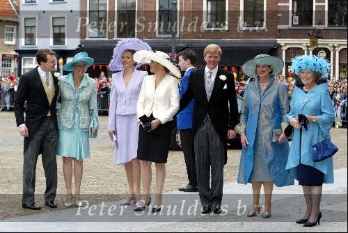 Delft 24 april 2004
Trouwen Prins Friso en Mabel Wisse Smit in stadhuis Delft.
Prinses Laurentien en Prins Constantijn zus Mabel Maxima Prins Willem Alexander  en Koningin Beatrix