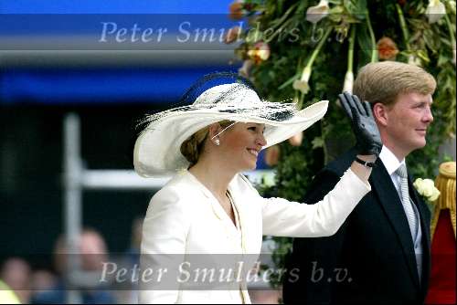 Delft 24 april 2004
Trouwen Prins Friso en Mabel Wisse Smit in stadhuis Delft.
Maxima met Prins Willem Alexander