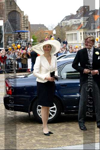 Delft 24 april 2004
Trouwen Prins Friso en Mabel Wisse Smit in stadhuis Delft.
 Maxima  en Prins Willem Alexander