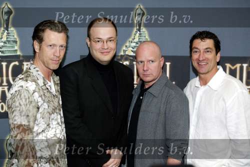 Amsterdam 28 april 2004
Lunch nominaties Musical Awards in Amsterdam.
Hajo Bruins Marc Krone Marcel Jonker en Paul Vaes