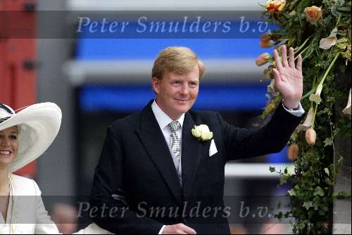 Delft 24 april 2004
Trouwen Prins Friso en Mabel Wisse Smit in stadhuis Delft.
Maxima met Prins Willem Alexander