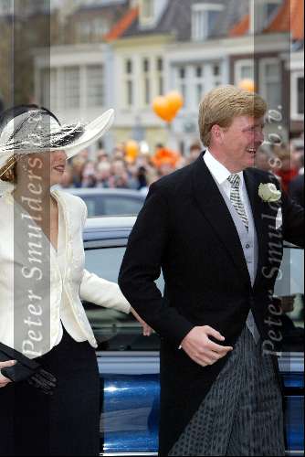 Delft 24 april 2004
Trouwen Prins Friso en Mabel Wisse Smit in stadhuis Delft.
 Maxima  en Prins Willem Alexander