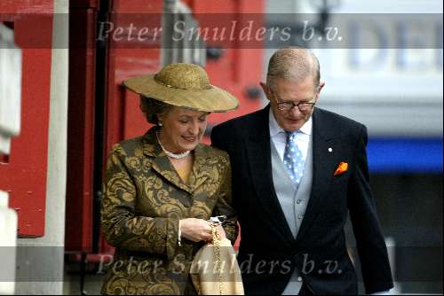 Delft 24 april 2004
Trouwen Prins Friso en Mabel Wisse Smit in stadhuis Delft.
Prinses Margriet en Pieter v Vollenhoven