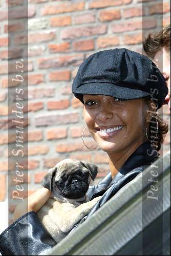 Vlaardingen 20 april 2004
Winston Post en Denise v Rijswijk trouwen op stadhuis Vlaardingen. Sonja Silva met hondje en man