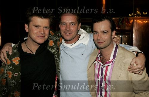 Hilversum 1 april 2005
Afscheidsfeestje van Beau v Erven Dorens.  Beau en Albert Verlinde en Peter v d Vorst