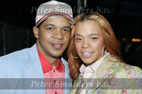 Amsterdam 27 april 2005
Feestje 20 jarig bestaan Tommy Hilfiger.
Faith Evans met vriend
