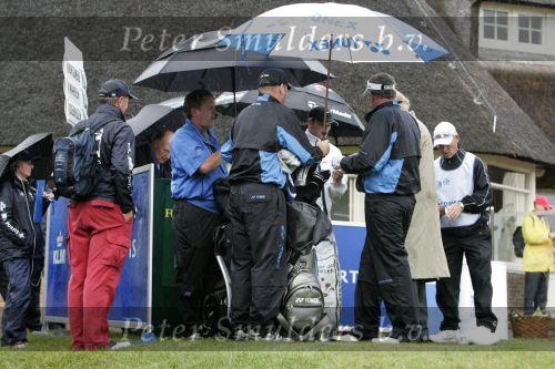Zandvoort, 10 Augustus 2006
KLM Dutch open golf 2006
1e dag      Colin Montgomerie op de 10e tee met veel regen