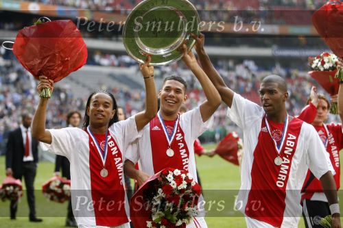Amsterdam 13 augustus 2006
AJAX-PSV 3-1 om de Johan Cruyffschaal in de arena.
Urby Emanuelson Hedwiges Maduro en Ryan babel
Peter Smulders bv
